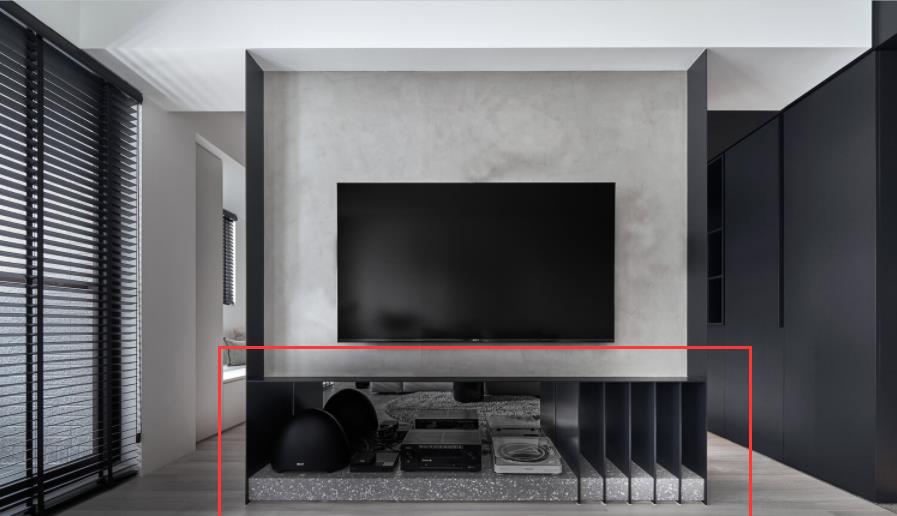 电视墙升级设计,砌一堵水泥墙留空打造“两段式”,是隔断也透光