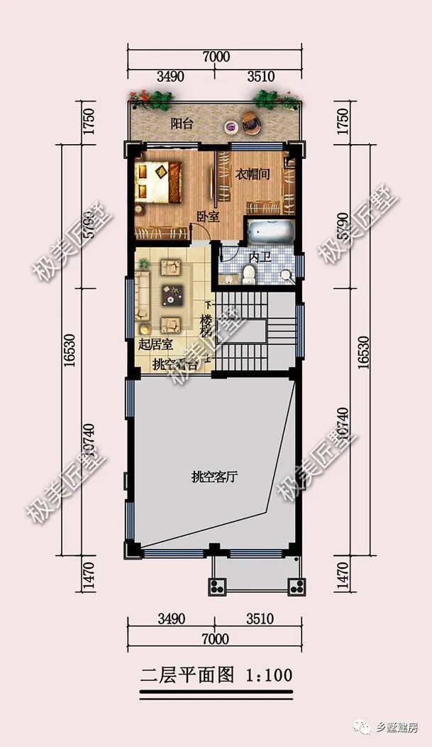 7X16.53米,开间小,进深长怎么建好房?这样设计就不错