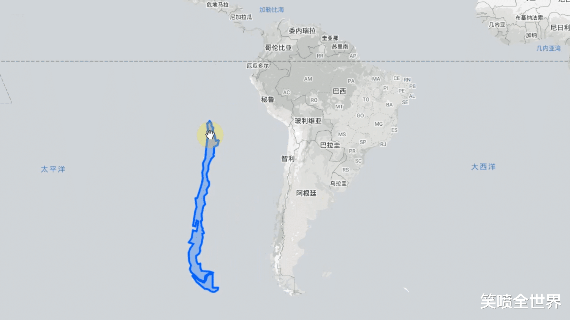 智利|趣味地图：世界上最狭长的国家，智利和各国直观对比