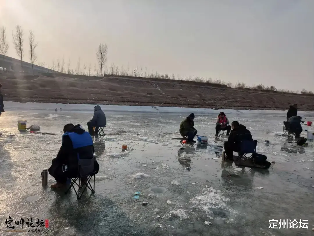定州|定州西坂大桥冰面上多人冰钓!看得人直哆嗦!