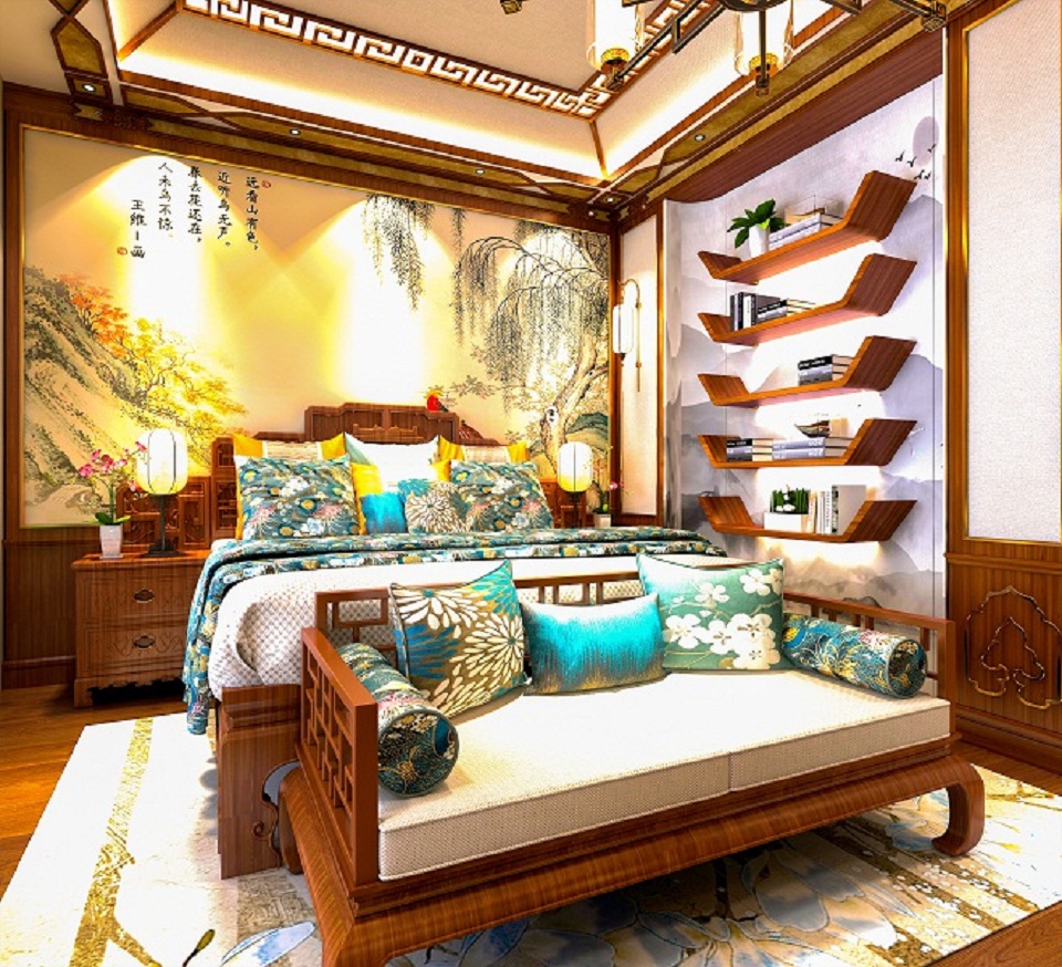 中式卧室设计:在追求唯美的同时,总能别出心裁。