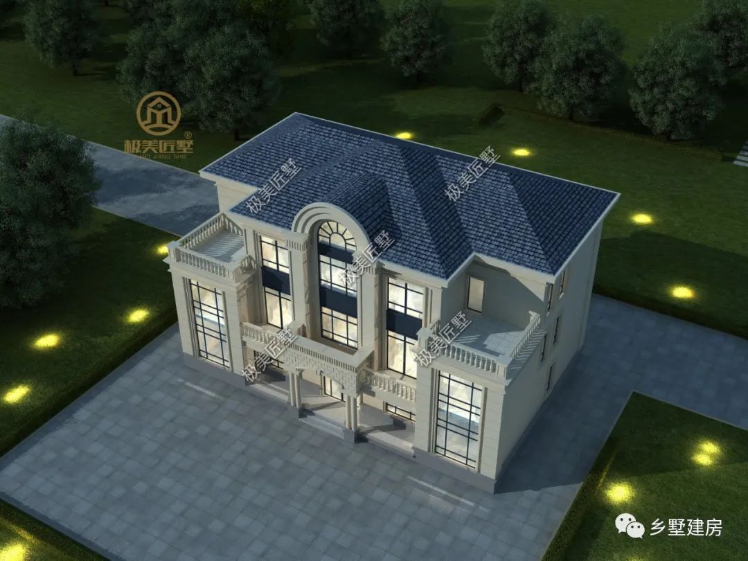 两兄弟建房,20.24X12.74米共用堂屋,欧式风格奢华大气