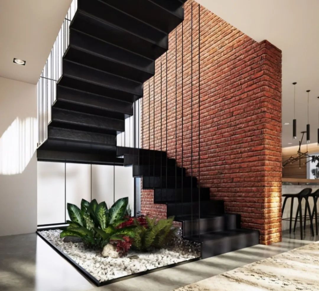 楼梯下这1㎡别再浪费了,加入灯带、鹅卵石等元素,不要太惬意了