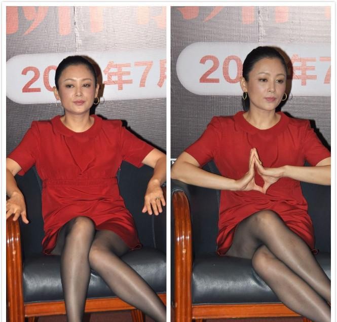 BiuVogue|陈红随便穿穿都很美，红裙子像“地摊货”，配上黑袜子变的好高级
