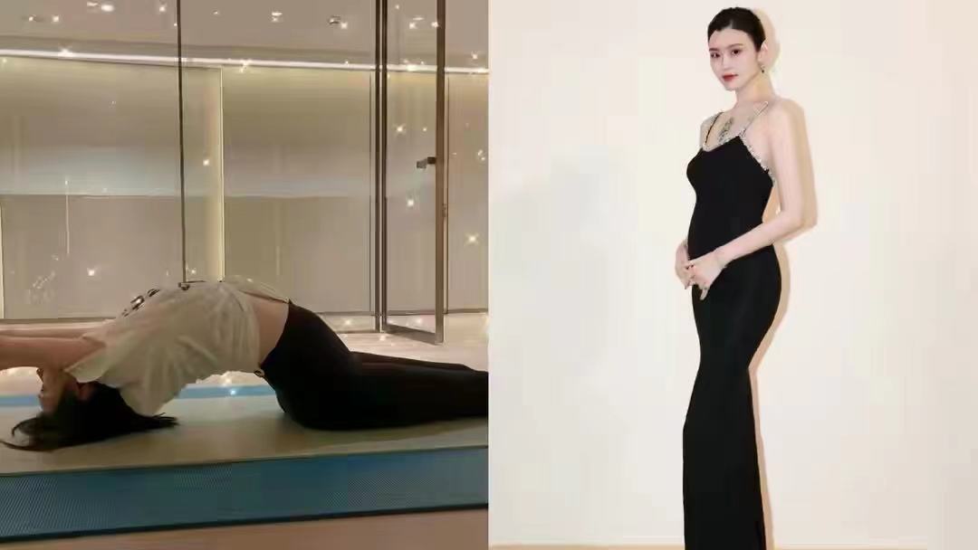 加菲猫说时尚|奚梦瑶太不让婆婆省心！挺9个月孕肚练高难度瑜伽，就差外空翻了
