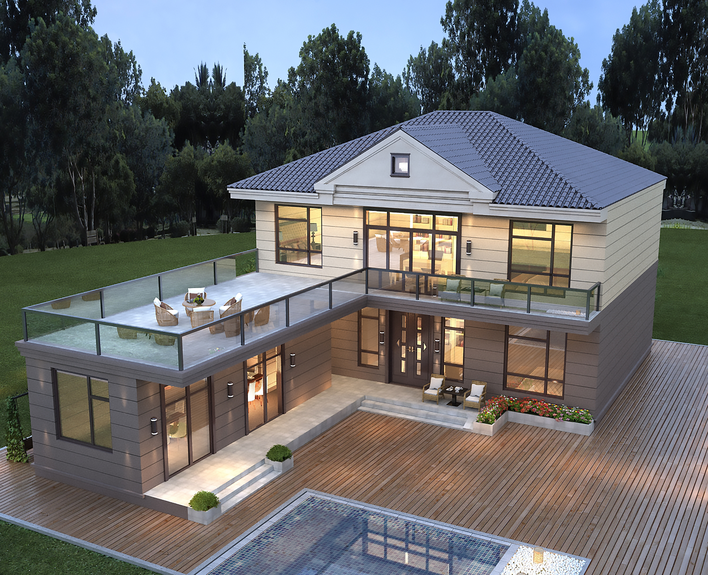 新中式L户型如何设计?五卧两卫合理安排!