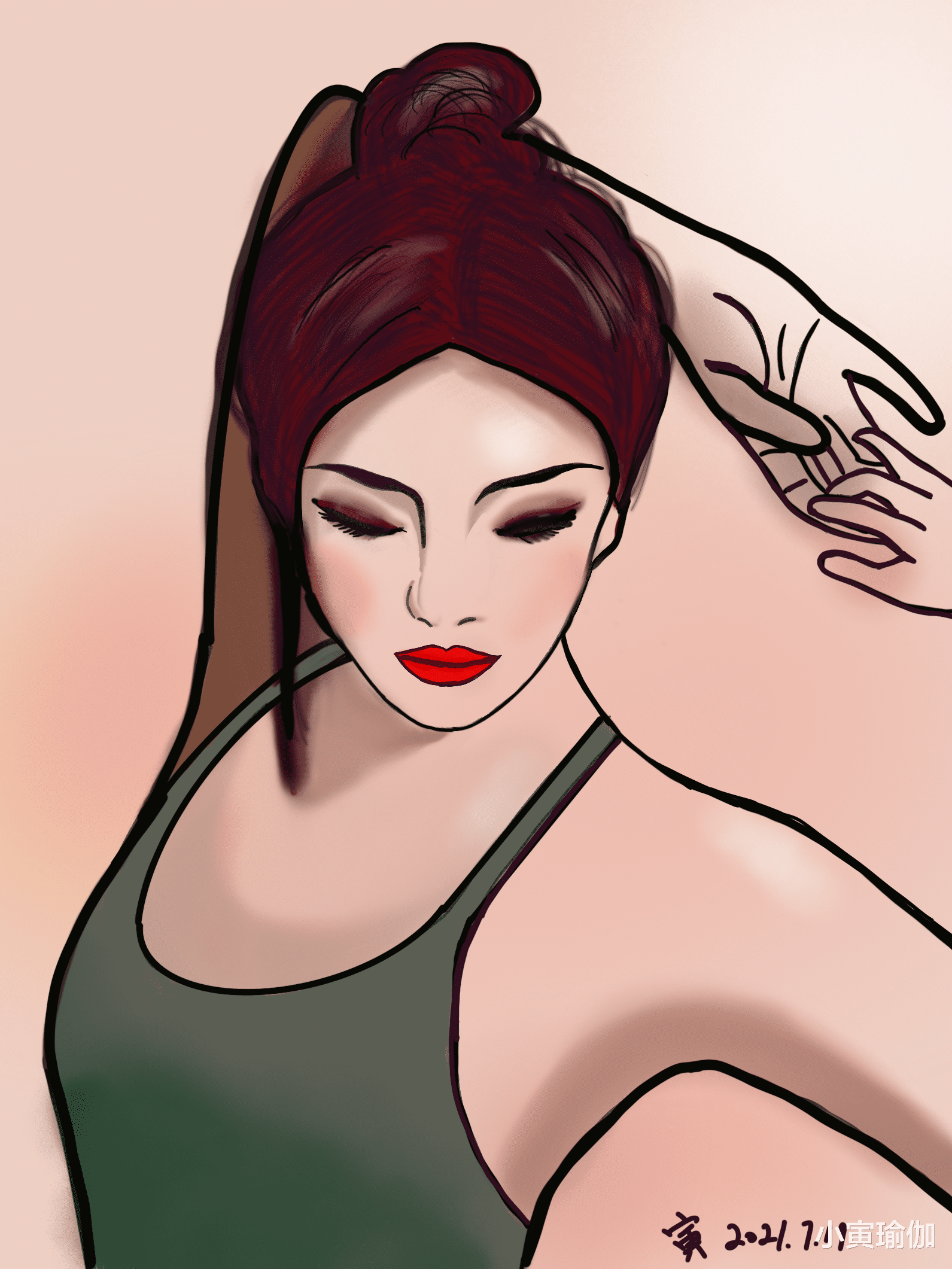 小寅瑜伽|RYT瑜伽教练班体式口令做法笔记分享：美人鱼式