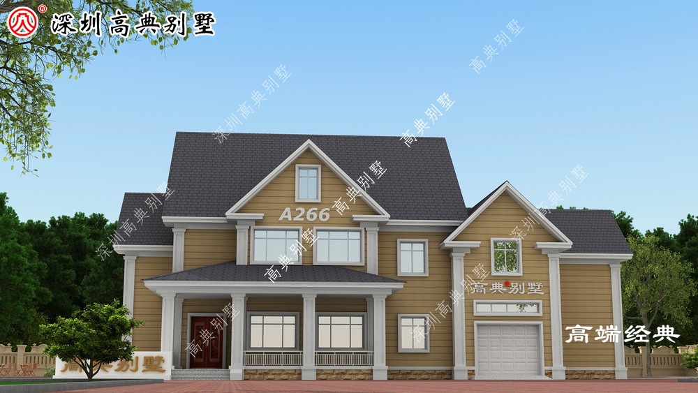 经典的罗马柱,明亮的灰色屋顶,简单而又优雅