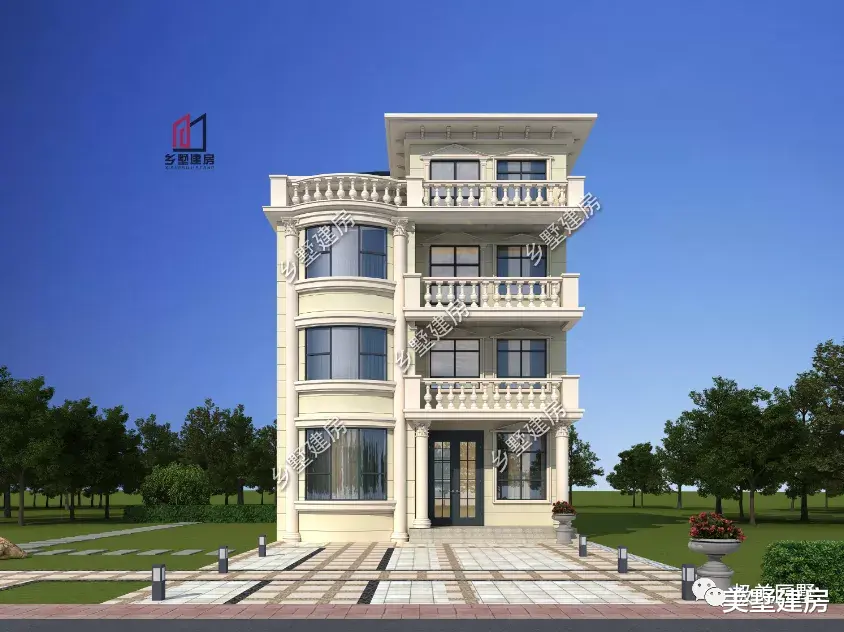 背景墙|农村四层简欧户型,跟着这款建准没错,外观大气户型实用