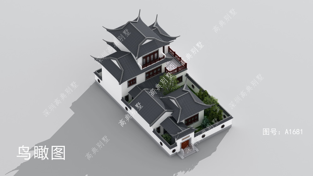 违章建筑|这款中式庭院别墅,在农村建正合适,满足自己的中式别墅梦。