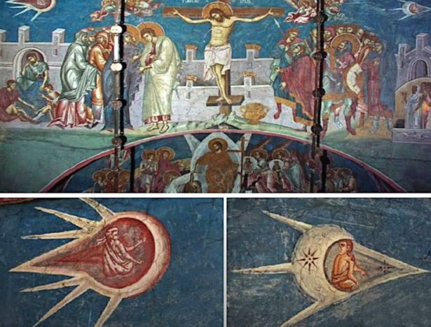 达夫观察 飞掠过SpaceX火箭的神秘UFO，与古代耶稣画像中的图案极其相似？