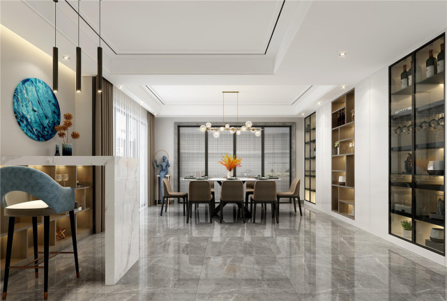 240平现代复式，高级灰的设计使人静隐归心感受到十足的归属感
