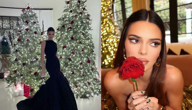 肯达尔·詹娜|詹娜晒圣诞写真！贵妇范十足，躺豪宅沙发喝红酒，布克不在身边