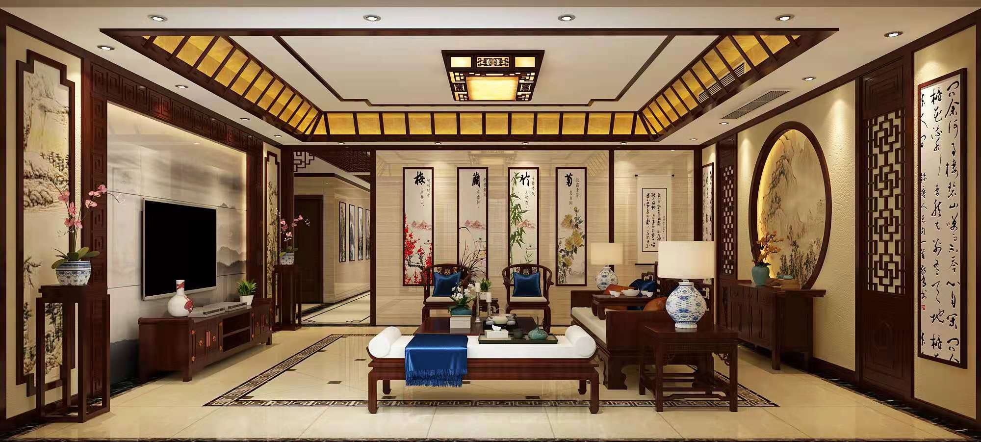 师古创今装饰工程|中式红木装修，最适合别墅的装修风格！