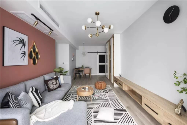 95平北欧风小三居 将阳台纳入客厅，阳台休闲实用两不误