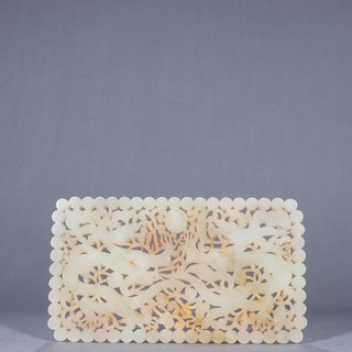 |清代-和田玉“双龙戏珠”屏板