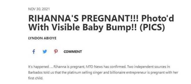 李沁|外媒曝33岁蕾哈娜已怀孕 孩子爸爸是他