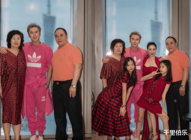 王一博|钟丽缇情人节晒全家福，穿抹胸红裙与公公婆婆合照，少女感超强！