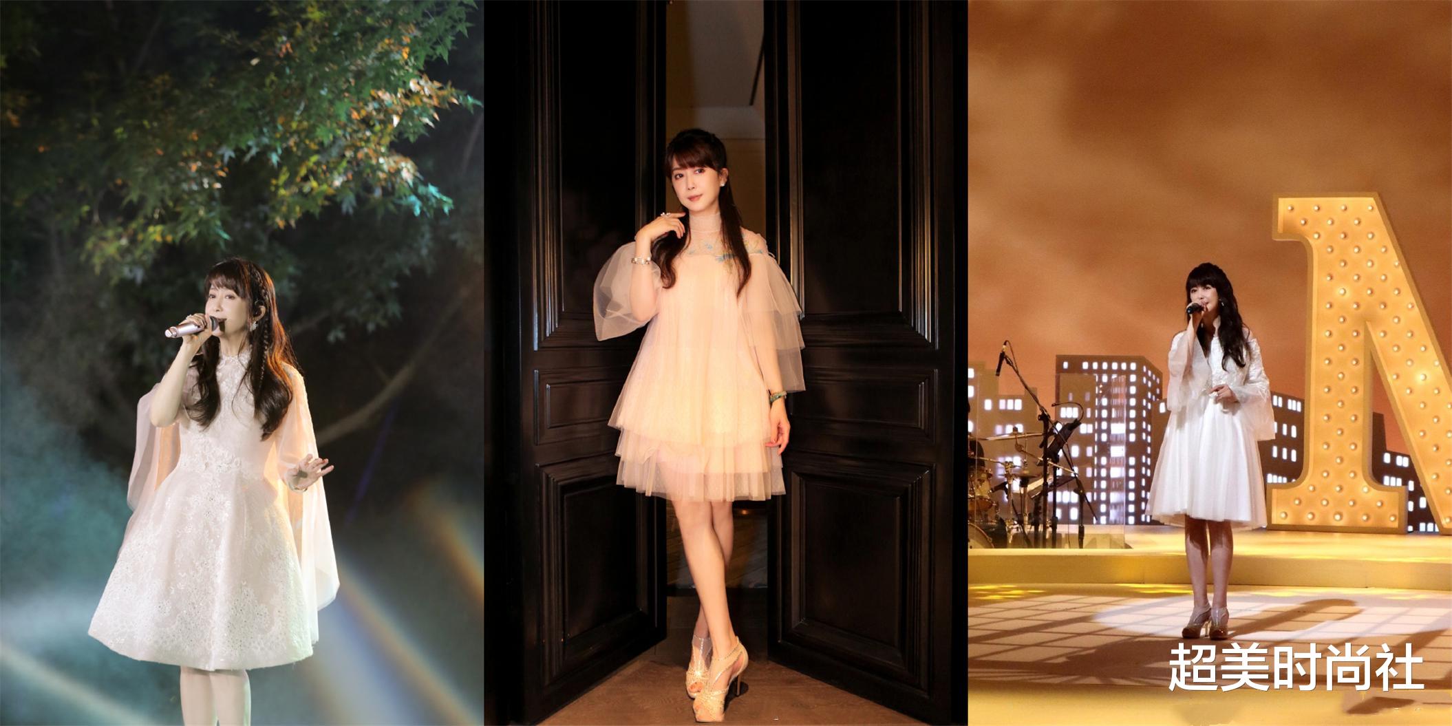 刘海|52岁孟庭苇被赞太年轻,刘海粉裙甜美范,如何拗出少女感