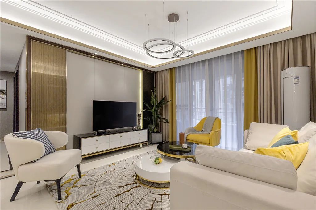 122㎡现代轻奢,壕气的精装房,改造轻盈舒适的空间!