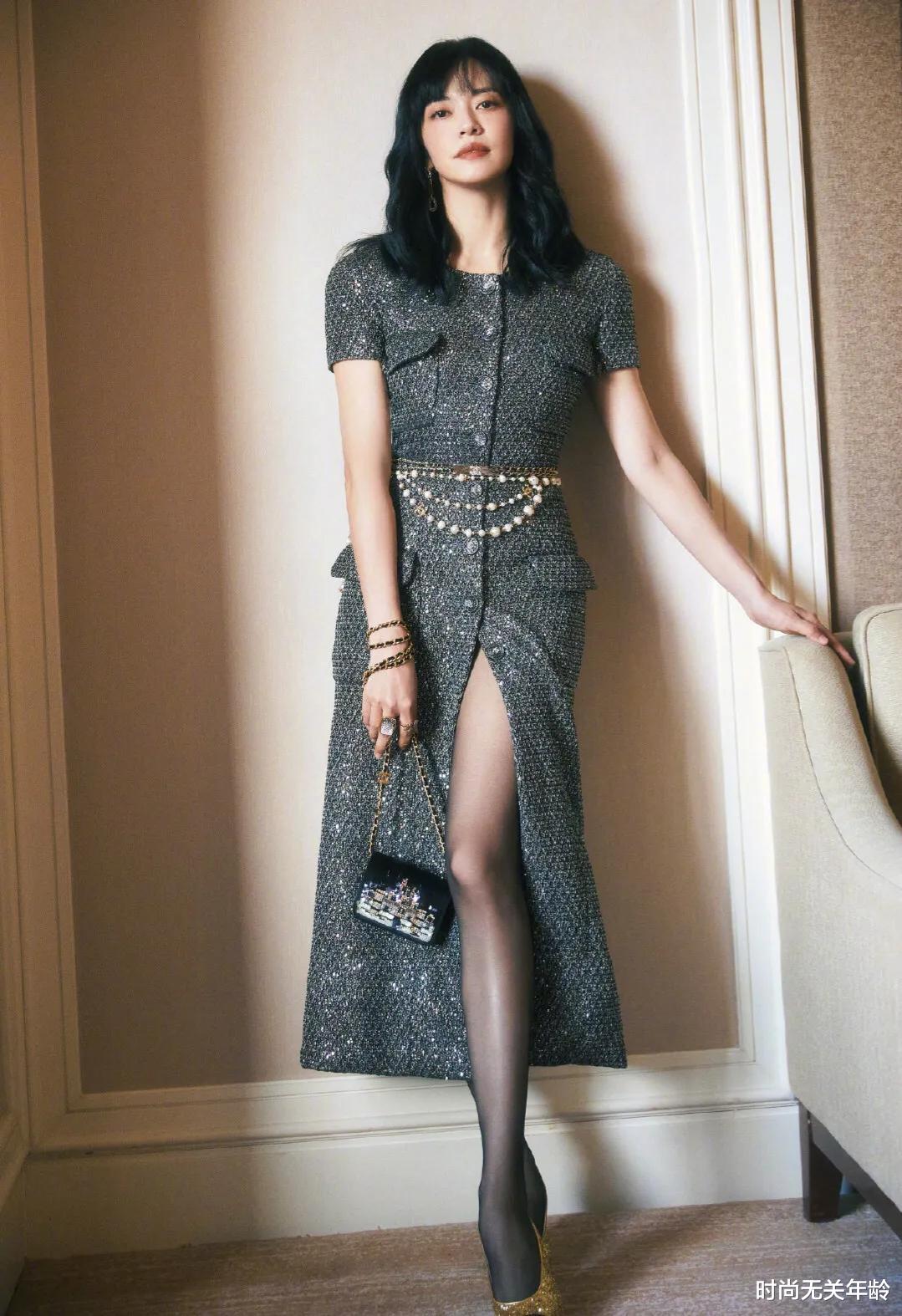 穿衣搭配|姚晨真的太会穿，灰色连衣裙端庄大气，御姐范儿十足！