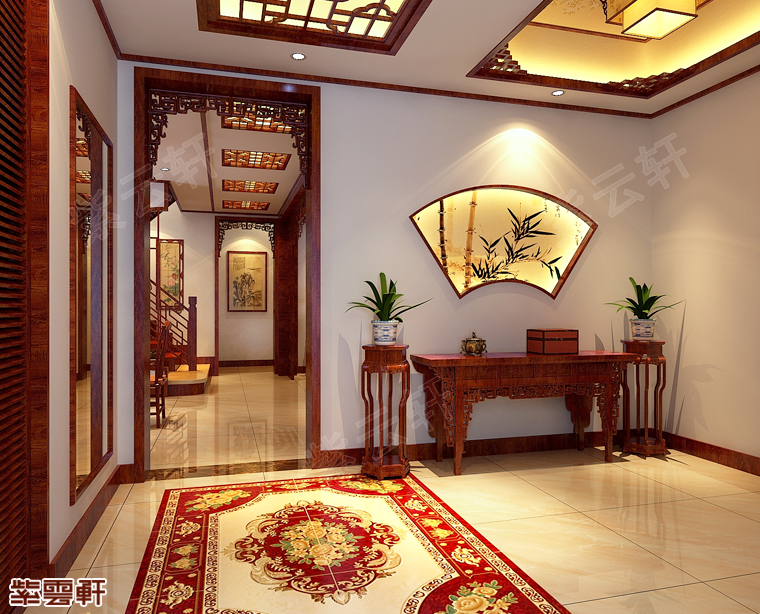 别墅中式装修效果图 旭日晴空景尚好