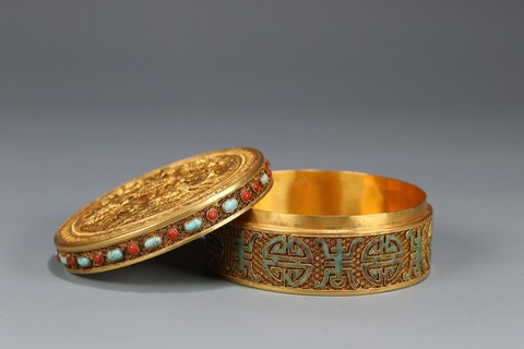 绿松石|清 斋戒牌、金器