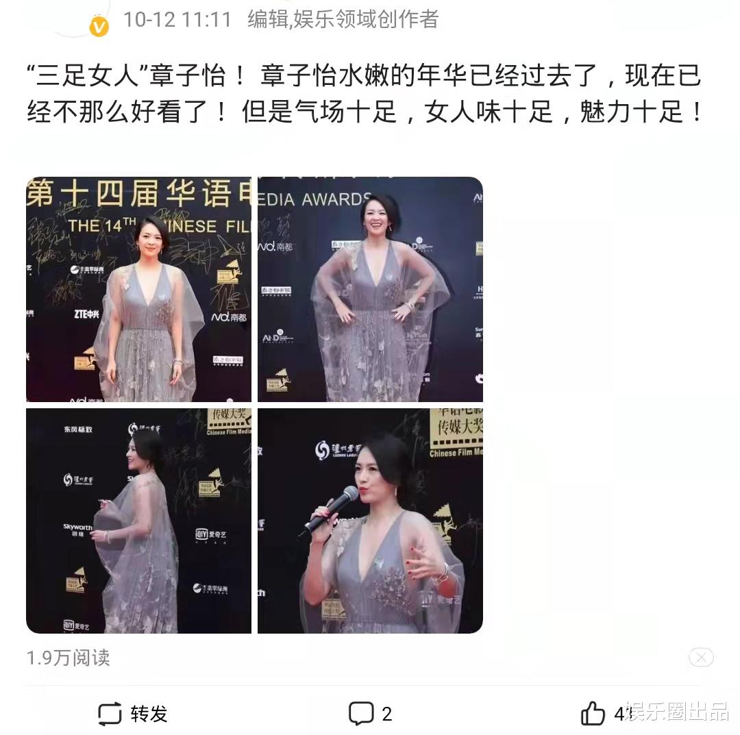 陈乔恩|章子怡才是大姐大，穿灰色低领装走红毯，双手叉腰霸气十足