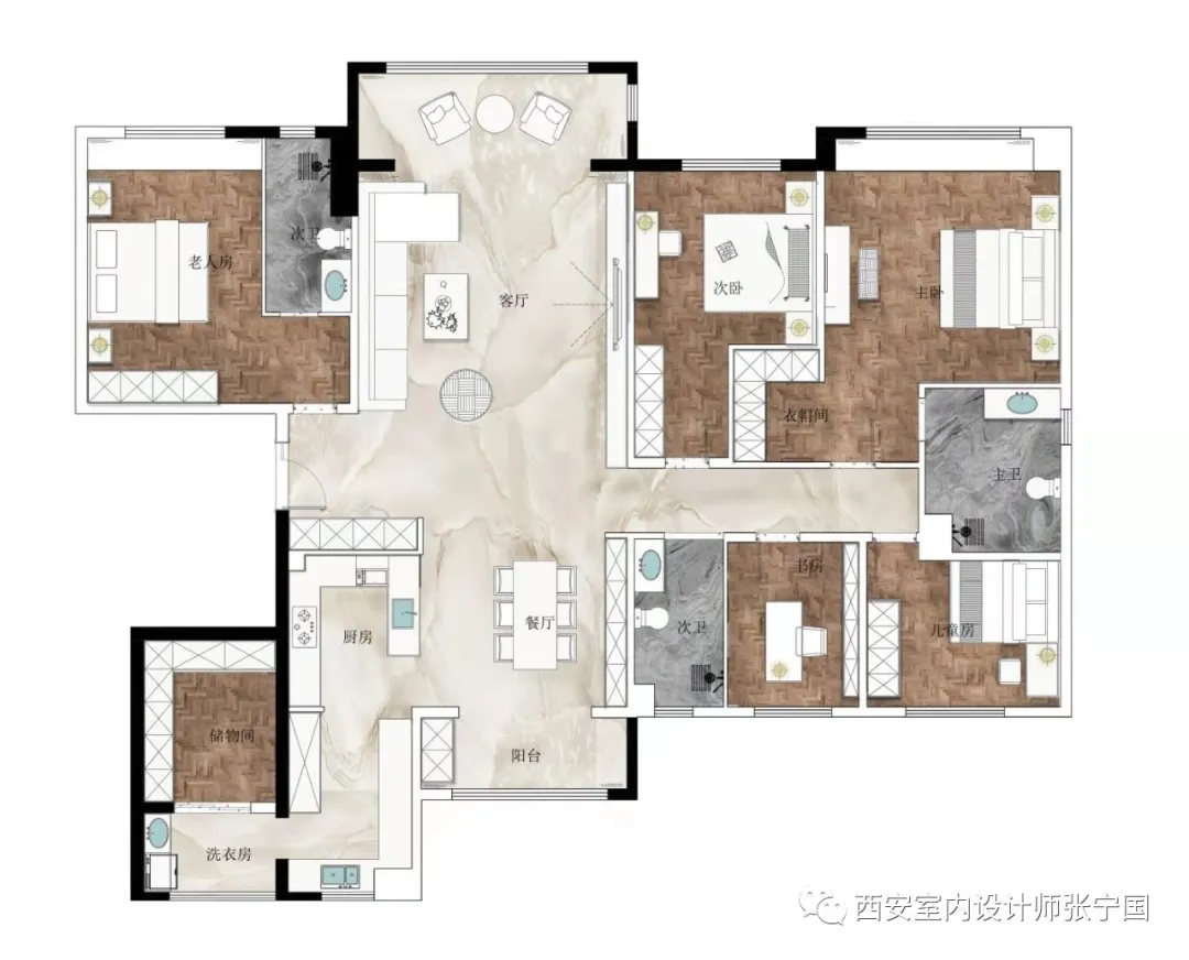 榻榻米|设计师张宁国：碧桂园改造的断舍离，精装215㎡设计