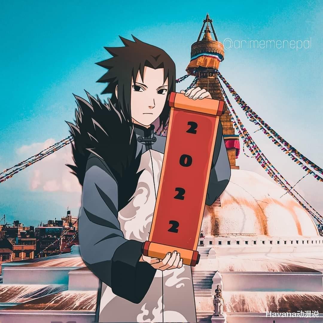 漩渦鳴人|《火影》新年賀圖，粉色旗袍小櫻御姐范十足，唐裝卡卡西帥氣穩重