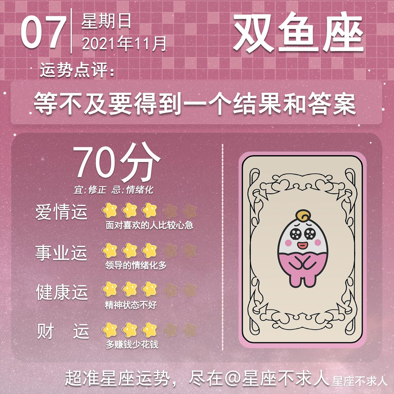 星座不求人 2021年11月7日运势
