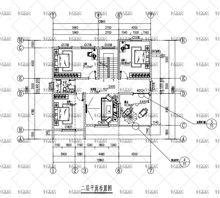 |现代风格二层半别墅图