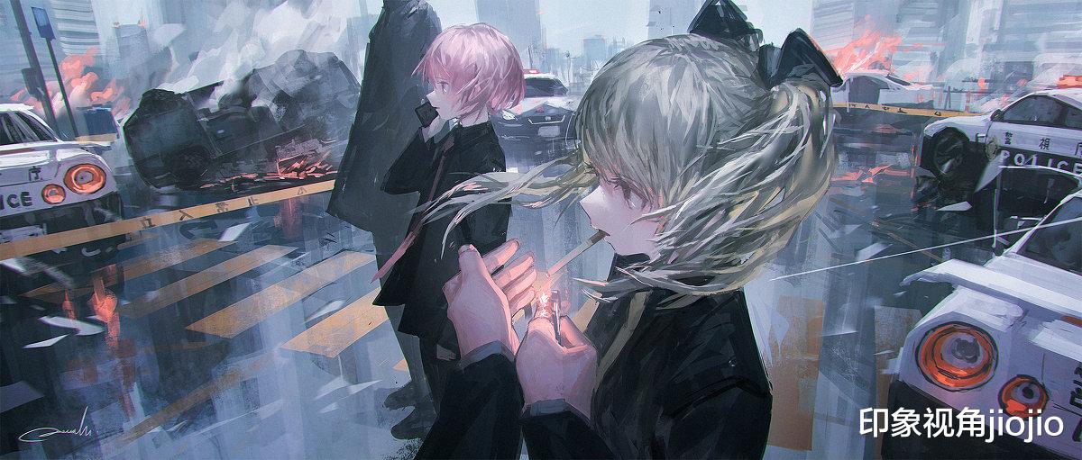 |故事感爆棚的动漫人物插画，画面很通透，氛围极佳