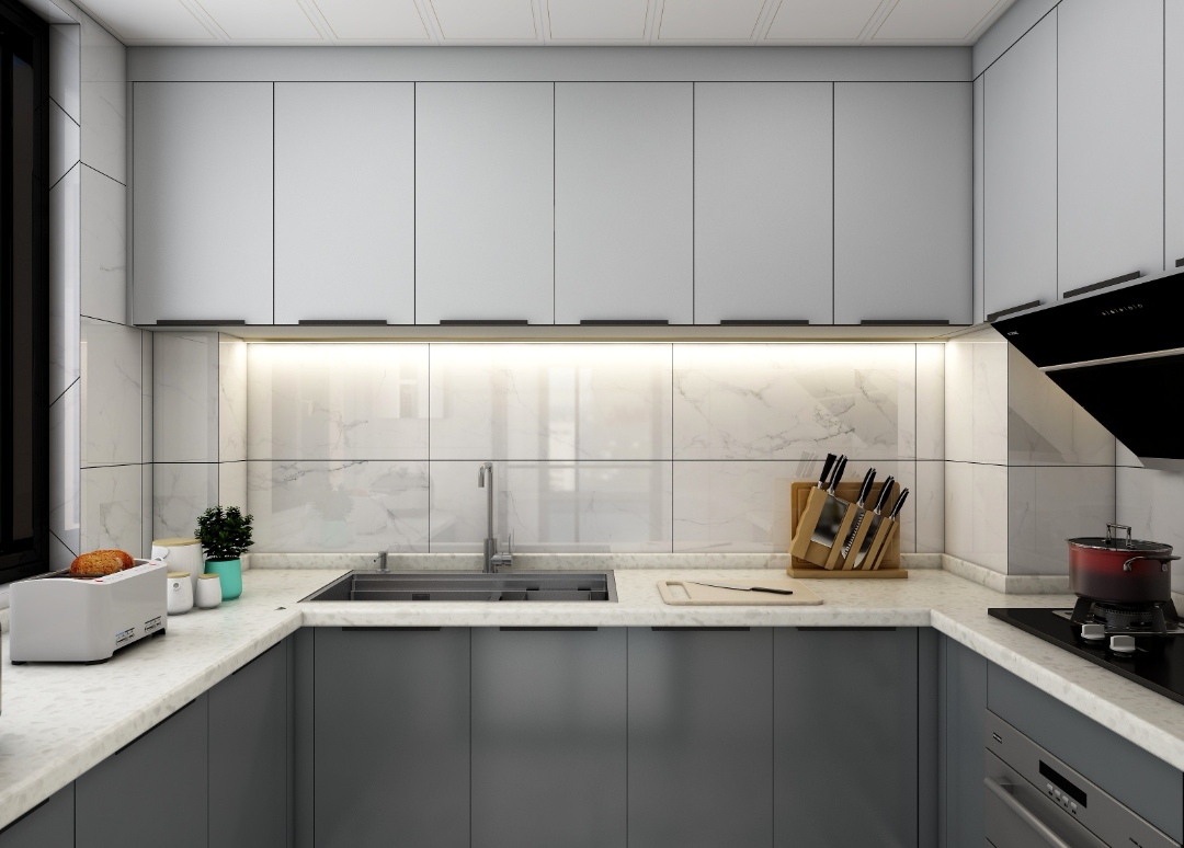 115平轻奢混搭风,这里有你们喜欢的厨房和卫生间,阳台才是亮点