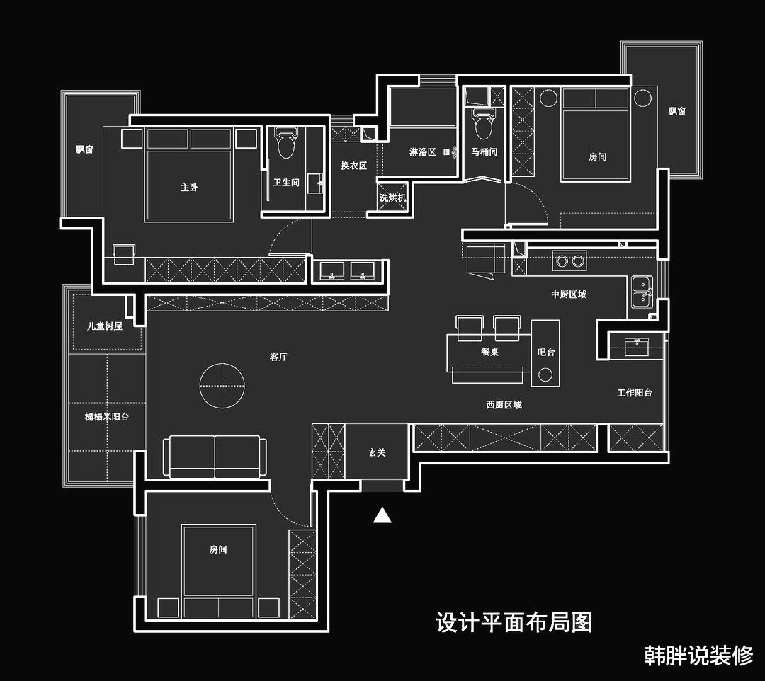 130㎡简约新房，阳台打造榻榻米+小树屋，四分离卫生间是最大亮点