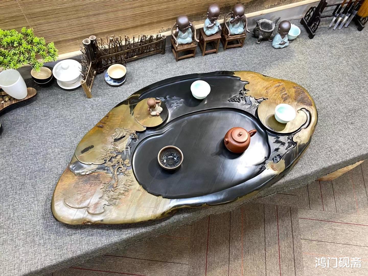 雕刻|年少不知雕刻香，这2块石雕茶盘虽然美，但估计只有40岁男士才懂