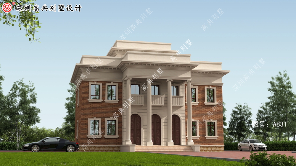 |豪华版欧式别墅,是这款别墅图纸的特别之处。