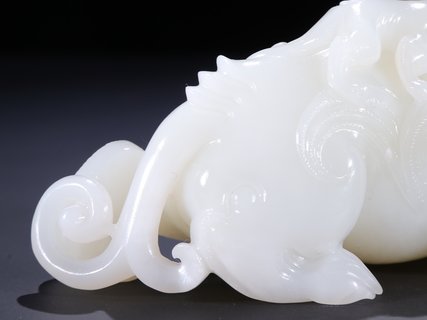 和田玉籽料|和田玉籽料子母瑞兽摆件