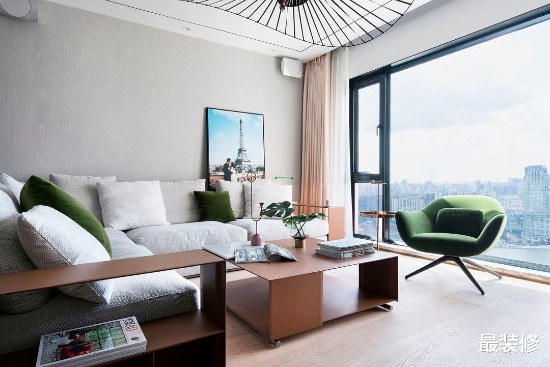 110平高层住宅,莫兰迪色为空间注入灵魂,这才是婚房该有的样子