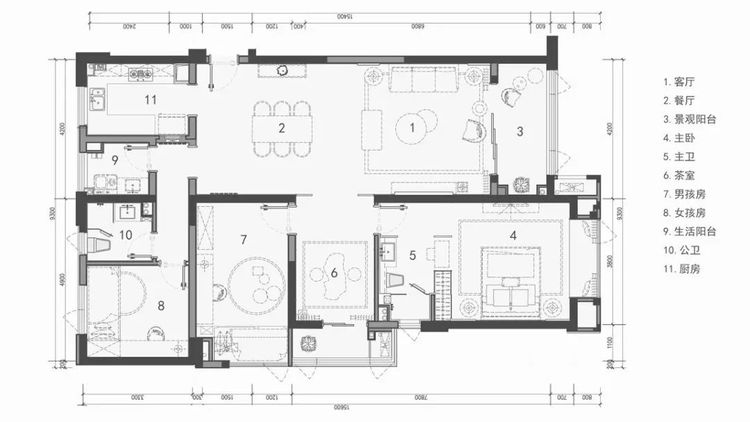 143平的典雅新中式风四居室，打造一个有档次的家