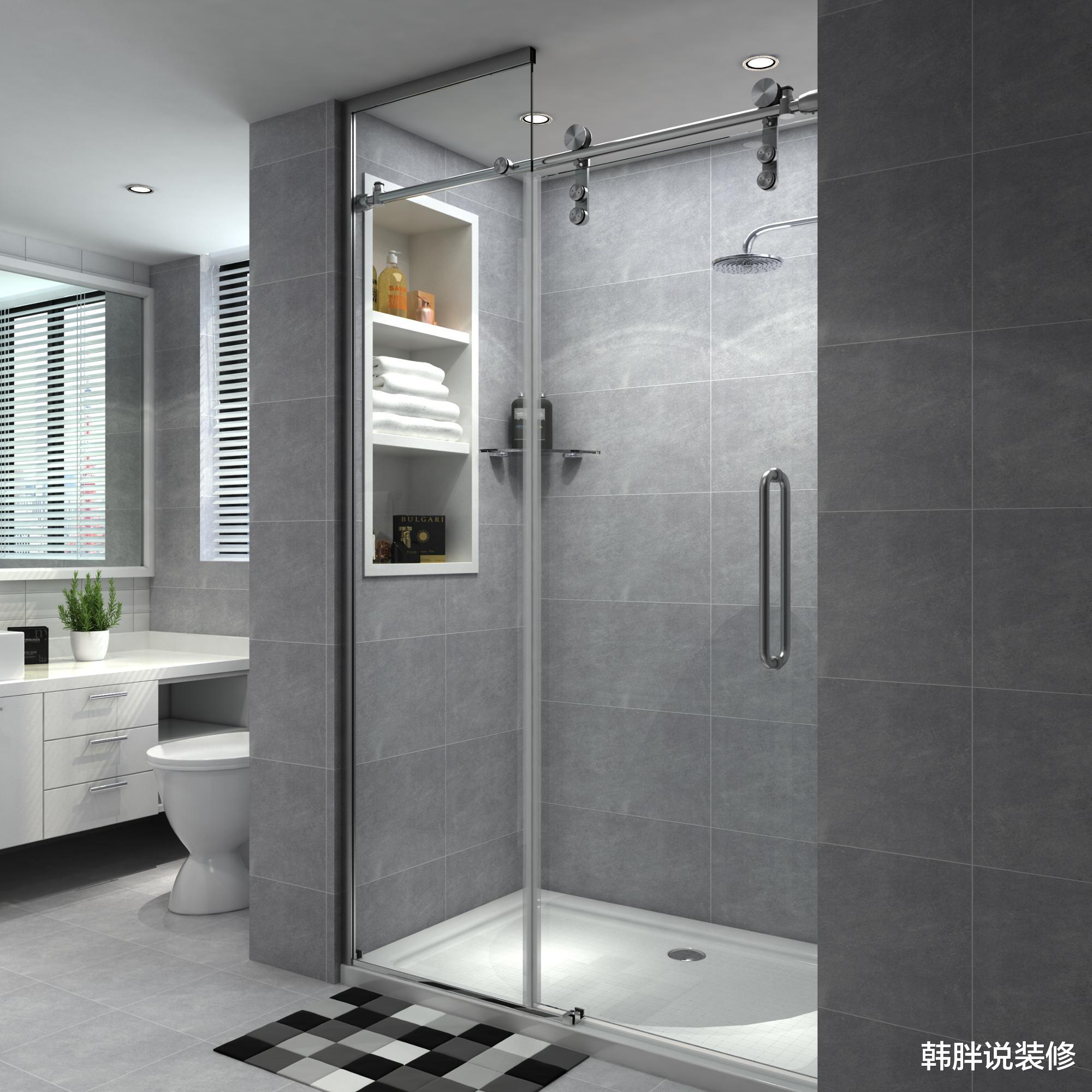 韩胖说装修 我家淋浴房隔断只做一半，既省钱又好用，亲朋好友都纷纷效仿