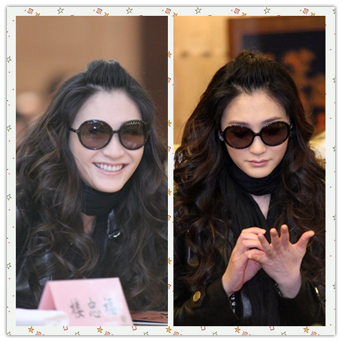 BiuVogue|应采儿虽然没李小冉白，穿的灰色服装也挺普通的，但笑容很抢镜