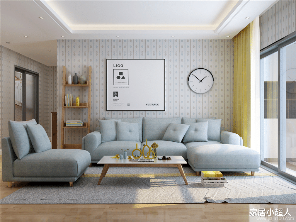 小户型也不能忽视家具，柔软舒适的双人沙发，让二人世界更温馨