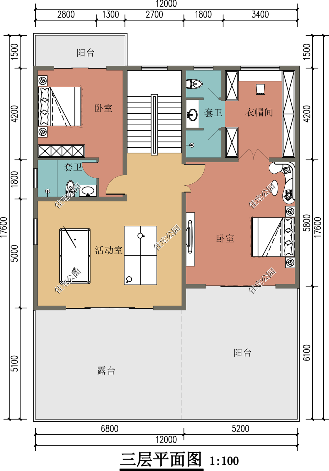 交易|宅地临街一定要盖商铺，开店当老板就是爽，12×16米商铺户型分享
