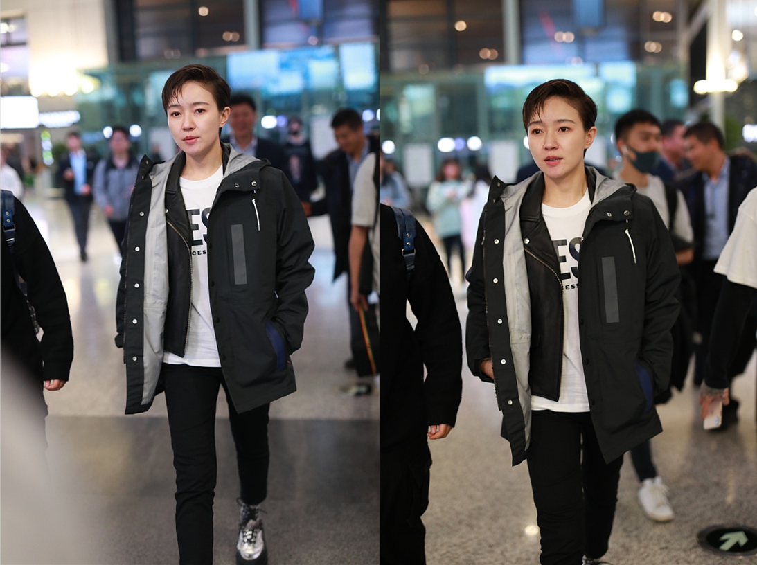 穿衣搭配|再一次被焦俊艳“帅”到了，穿着打扮又酷又飒，素颜出镜不做作