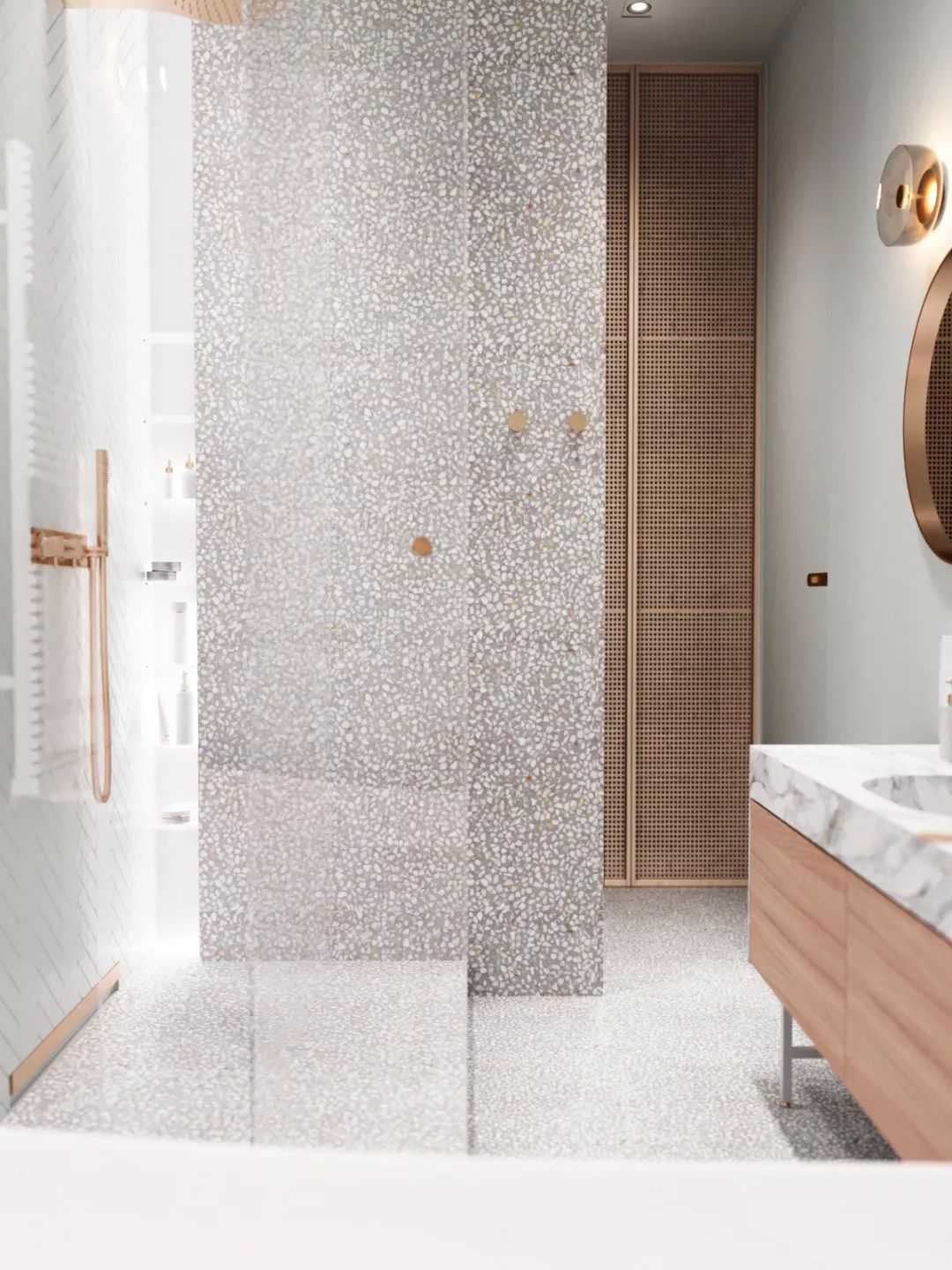 80㎡现代公寓，原木+金属+大理石，这才是家该有的模样