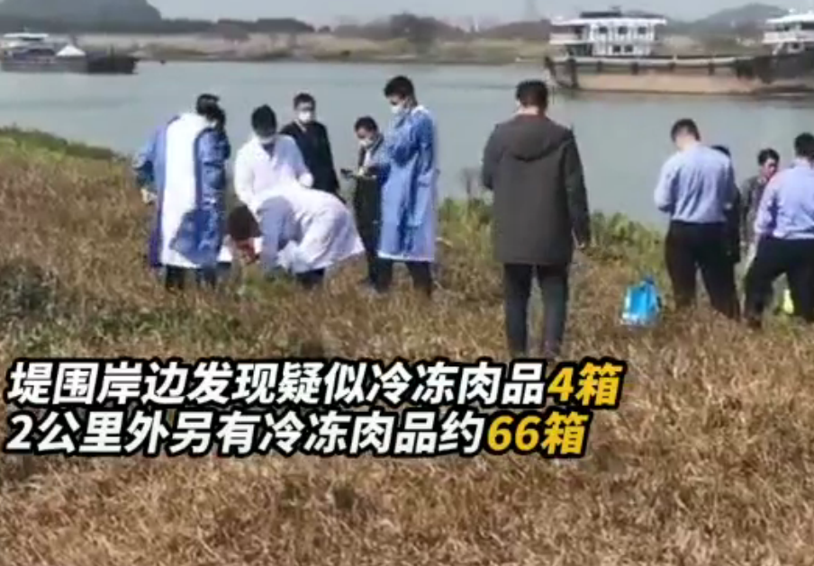 笑笑社会说 广东一河道出现不明冻肉，凑近看是国外来的，引网友推测
