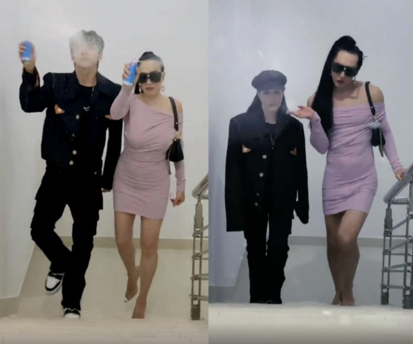 姚晨|钟丽缇老公挑战穿女装！撑满紧身裙秀大块肌肉，蹬掉高跟鞋好滑稽