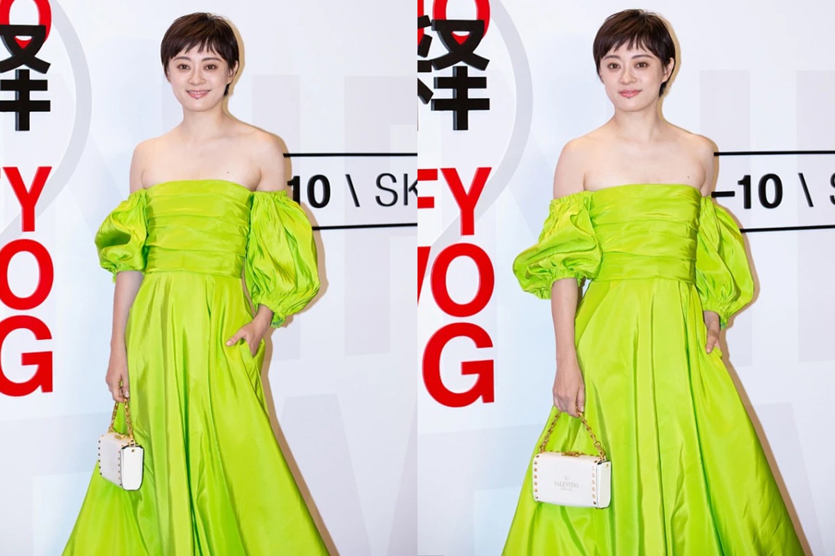 孙俪|孙俪终于放开穿了，荧光绿抹胸裙打造贵族范，可惜妆容成“败笔”