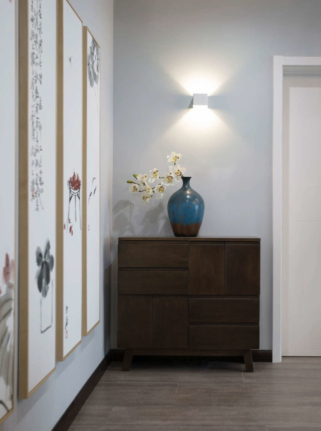 115平三居室现代简约的时尚框架下,加入中式元素